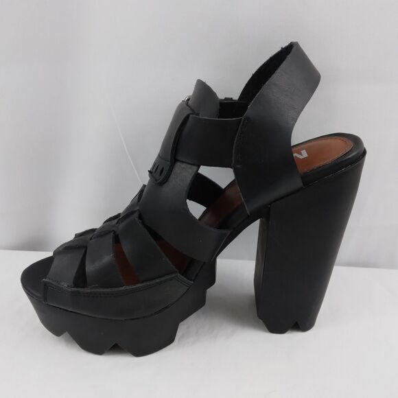 MIA LUKA Platform Sandals Black Grunge Steampunk Womens Size 7 M - Picture 6 of 10